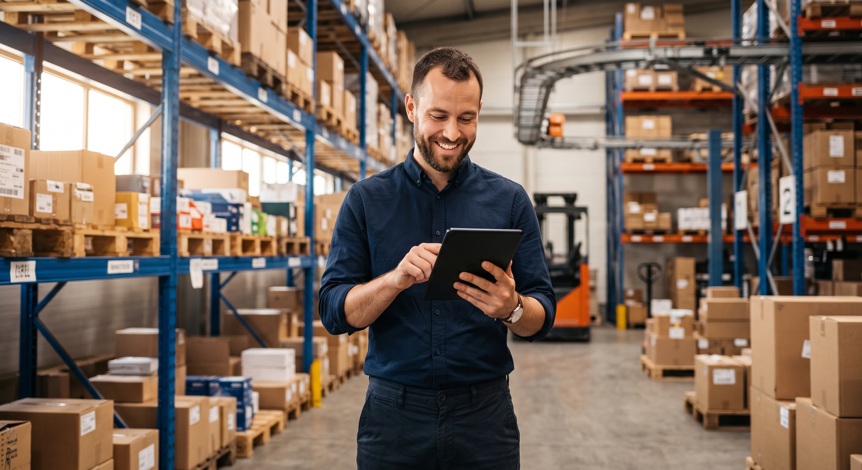 Fornecedor usando tablet para acompanhar cotações no Brasil Construtor